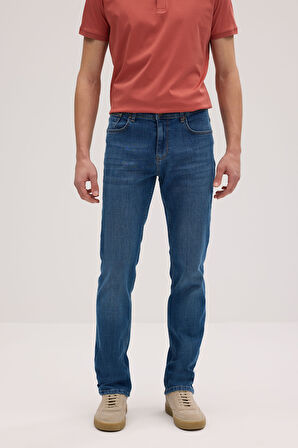 Regular D352 Günlük Erkek Straight Strech Jean Normal Bel Traditional 5 Cep Denim Pantolon 