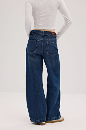 Baggy D341 Günlük Kadın Jean Rigit Normal Bel Fashion 5 Cep Denim Pantolon 