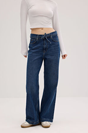 Baggy D341 Günlük Kadın Jean Rigit Normal Bel Fashion 5 Cep Denim Pantolon 