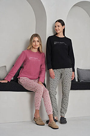 Koyu Pembe Pijama Takımı XL Beden