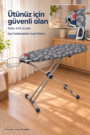 Ceraware Nero Air 360 Premium Ütü Masası – 360° Döner Tabla, Hafif ve Stabil Tasarım