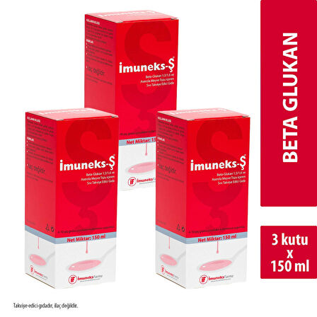 İmuneks Farma İmuneks-Ş Beta İçeren Sıvı Takviye Edici Gıda 150 ml x 3 Adet