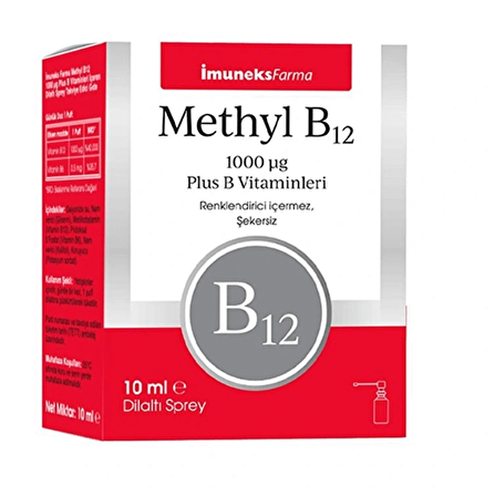 İmuneks Methyl B12 1000 UG Dilaltı Sprey 10ml