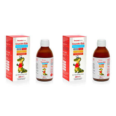 İmuneks Farma Kids Multi Vitamin Ve Mineraller İçeren Sıvı Takviye Edici Gıda 250 ml x 2 Adet