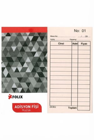 Adisyon Fişi Numaralı 50 Yaprak Küçük 7,5 Cm X 15 Cm 36 Adet