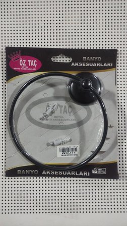 Öz-Taç Yuvarlak Havluluk Mat Siyah Yerli Üretim