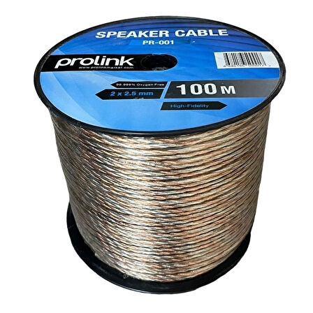 prolink PR-001 Yüksek Kalite 2x2.5MM Hoparlör Kablosu 100MT