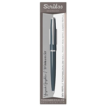 Scrikss Basmalı Tükenmez Kalem Kutulu Dışı Mavi