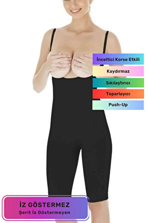 Vücut Şekillendirici Sıkılaştırıcı İz Göstermeyen Kaymaz Toparlayıcı Destekli Göğüs Altı Tam Korse