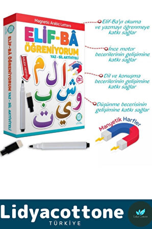 Elif-Bâ Öğreniyorum Yaz-Sil Aktiviteli Kuran Rehber Zeka Geliştirici Eğitici Manyetik