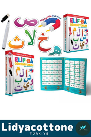 Elif-Bâ Öğreniyorum Yaz-Sil Aktiviteli Kuran Rehber Zeka Geliştirici Eğitici Manyetik