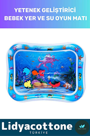 Su Oyun Matı Tummy Time Emekleme Dayanıklı Sızdırmaz Bebek Aktivite Oyuncağı Emekleme Yatak Minder