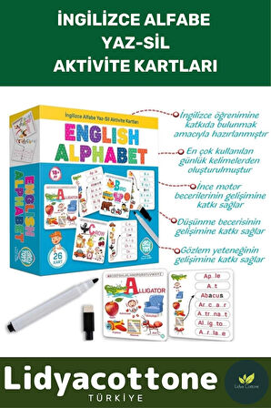 Zeka Geliştirici Eğitici El Göz Koordinasyonu İngilizce Öğreniyorum Alfabe Oyun Kartları