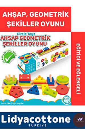 Premium Zeka Geliştirici Eğitici Kişisel Gelişim Çocuk Ahşap Geometrik Şekiller Oyunu Eğitici