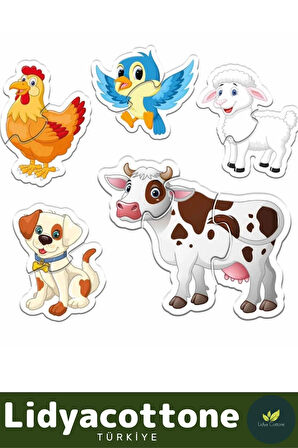 Premium Zeka Geliştirici Eğitici Çocuk El Göz Koordinasyonu Baby Puzzle Çiftlik Hayvanları