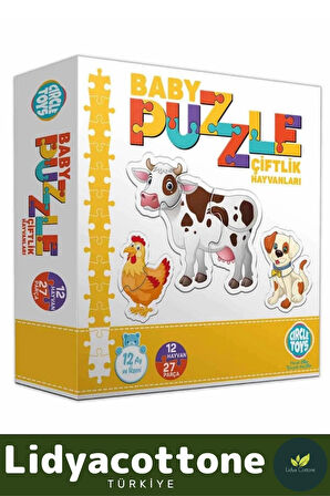 Premium Zeka Geliştirici Eğitici Çocuk El Göz Koordinasyonu Baby Puzzle Çiftlik Hayvanları