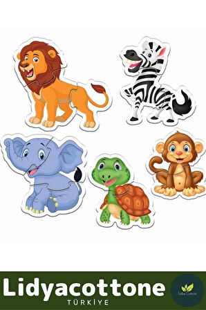 Premium Zeka Geliştirici Eğitici Öğretici Çocuk El Göz Koordinasyonu Baby Puzzle Orman Hayvanları