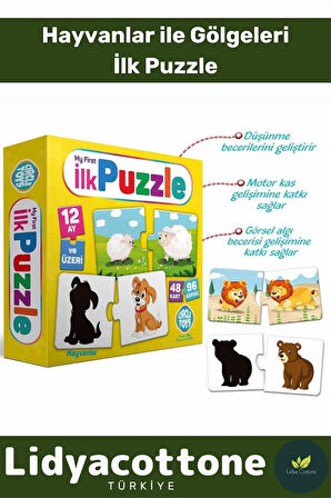 Premium Zeka Geliştirici Eğitici Eğlenceli Çocuk El Göz Koordinasyonu My First Puzzle 48 Parça