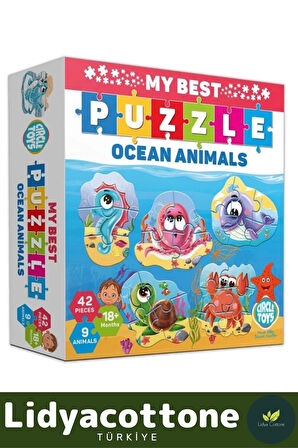 Premium Zeka Geliştirici Eğitici Çocuk El Göz Koordinasyonu My Best Puzzle Okyanus Hayvanları