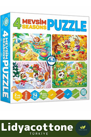 Premium Zeka Geliştirici Eğitici Öğretirken Eğlendiren Çocuk 12 +16 + 20 + 24 Parça Puzzle: 4 Mevsim