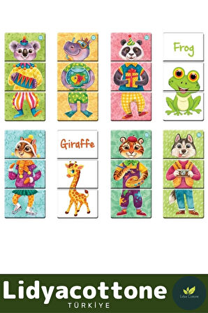 Premium Zeka Geliştirici Çocuk El Göz Koordinasyonu Animals Mix & Match Karıştır Eşleştir Eğlen