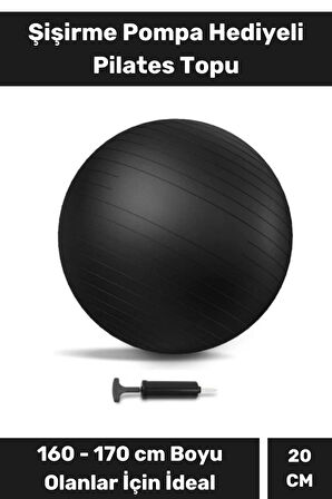 Mini Gymball 20cm Mavi Pilates Denge Egzersiz Topu Profesyonel Seri Şişirme Pompa