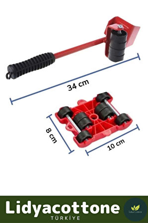 Tekerlekli Mobilya Ağır Beyaz Eşya Kaydırma Aparatı Krikolu Set