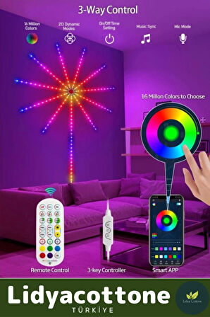 LED Duvar Lambası Telefon Uygulama Kumanda Akıllı Aydınlatma Salon Ev Yatak Odası Gamer RGB Firework