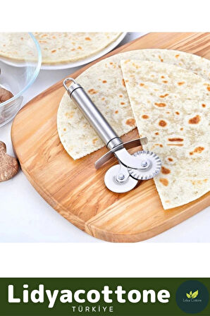Çift Başlıklı Hamur Ruleti Pizza Kesme Aparatı Mantı Kesme Bıçağı