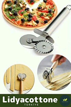 Çift Başlıklı Hamur Ruleti Pizza Kesme Aparatı Mantı Kesme Bıçağı