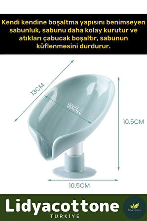 Özel Tasarım Tezgah Üstü Mutfak Banyo Bulaşık Lavabo Vantuzlu Su Tutmaz Giderli Katı Sabunluk