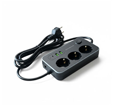 Winnboss 2.1A 3 USB Termal Akım Korumalı 3lü 2m Grup Priz