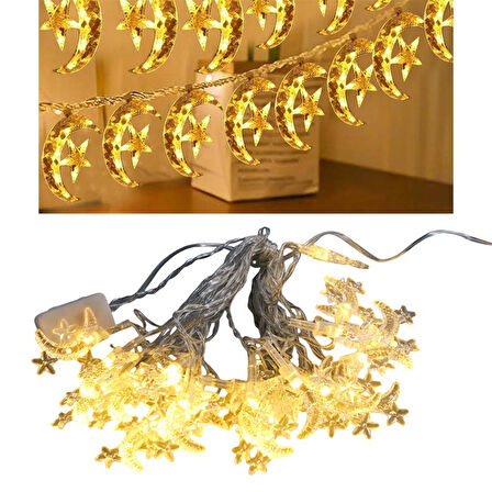 Winnboss WN-1181 5 Metre 20 Ledli Ay Yıldızlı Günışığı Sabit Led Dekoratif Led Aydınlatma 5 Watt Süsleme Işığı