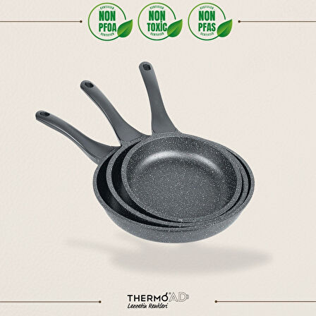ThermoAD | 9 parça Tava ve Sahan Seti | Graneu Serisi | Gri