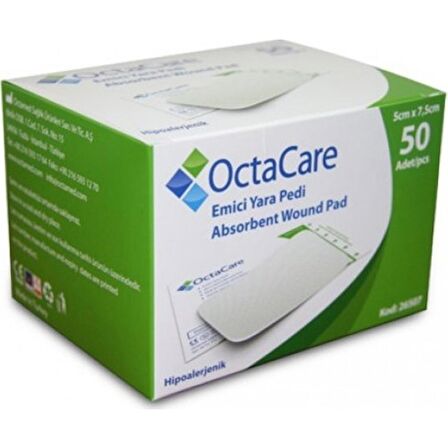 Octacare Steril Emici  Yara Pedi - 5Cm X 7,5Cm - 50 Li Kutu