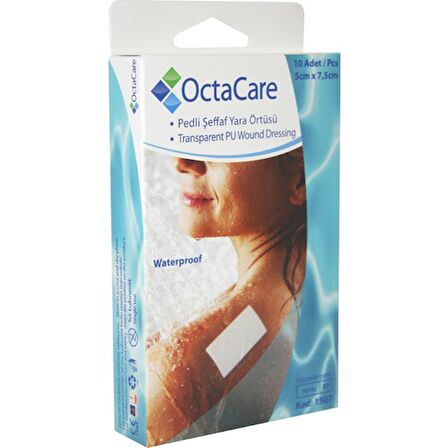 Octacare Pedli Şeffaf Yaara Örtüsü 10'Lu - 5 Cm × 7,5 Cm (Su Geçirmez)