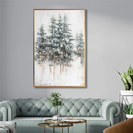 Yağlı Boya Dokulu Tablo Soyut Ağaçlar Manzara U01001