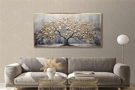 Yağlı Boya Dokulu Tablo Tekli Soyut Ağaç U01005