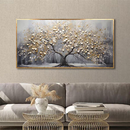 Yağlı Boya Dokulu Tablo Tekli Soyut Ağaç U01005