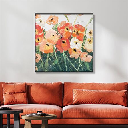 Yağlı Boya Dokulu Tablo Modern Gelincikler U02011