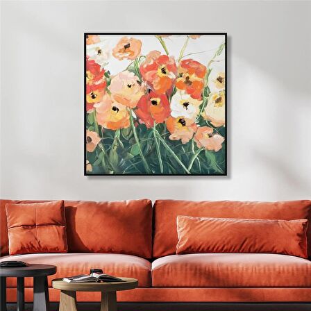 Yağlı Boya Dokulu Tablo Modern Gelincikler U02011
