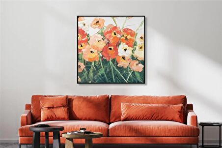 Yağlı Boya Dokulu Tablo Modern Gelincikler U02011