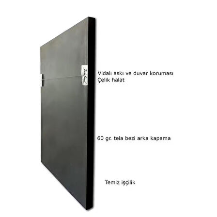 Yağlı Boya Dokulu Tablo Mavi Fonda Beyaz Altın Çiçekler U02051