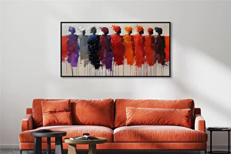 Yağlı Boya Dokulu Tablo Modern Soyut İnsanlar U05007