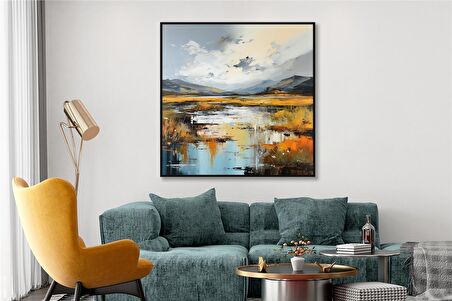 Yağlı Boya Dokulu Tablo Soyut Manzara U06007
