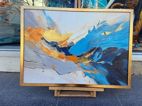 Yağlı Boya Dokulu Tablo Renkli Soyut U08028