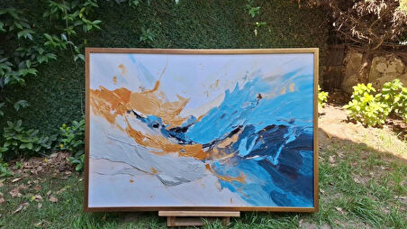 Yağlı Boya Dokulu Tablo Renkli Soyut U08028