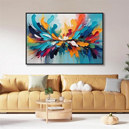 Yağlı Boya Dokulu Tablo Renkli Boyalar Soyut U08078