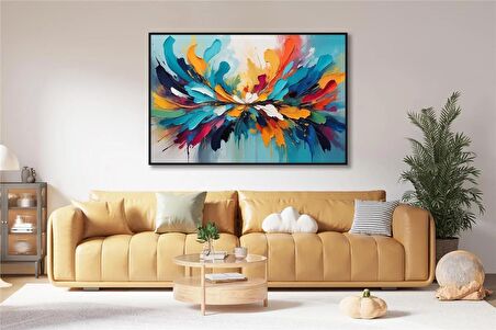 Yağlı Boya Dokulu Tablo Renkli Boyalar Soyut U08078