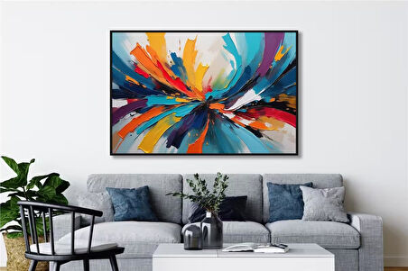 Yağlı Boya Dokulu Tablo Renkli Boyalar Soyut U08079